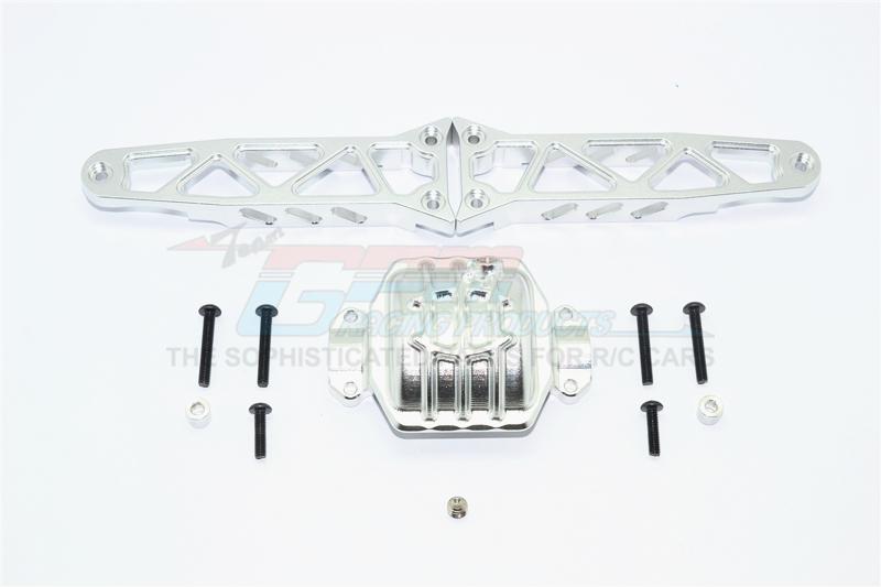 Axial Yeti XL Monster Buggy Aluminum Rear Axle Housing Mount - 3Pcs Set Silver