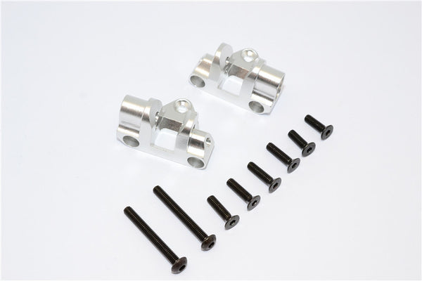 Axial Yeti XL Monster Buggy Aluminum Rear Lower Chassis Link Parts Mount - 1Pr Set Silver