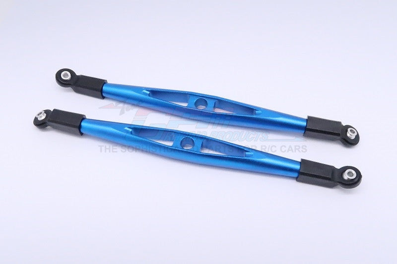 Axial Yeti XL Monster Buggy Aluminum Rear Upper Chassis Link Parts With Plastic Ends - 1Pr Blue