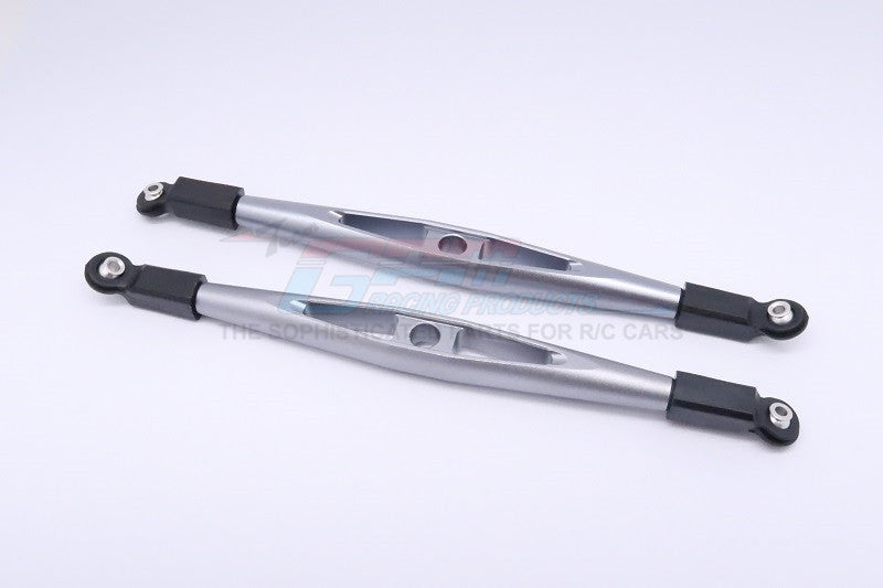 Axial Yeti XL Monster Buggy Aluminum Rear Upper Chassis Link Parts With Plastic Ends - 1Pr Gray Silver