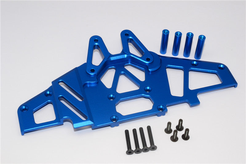 Axial Yeti XL Monster Buggy Aluminum Front Clip & Skid Plate - 1 Set Blue