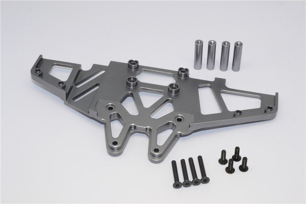 Axial Yeti XL Monster Buggy Aluminum Front Clip & Skid Plate - 1 Set Gray Silver