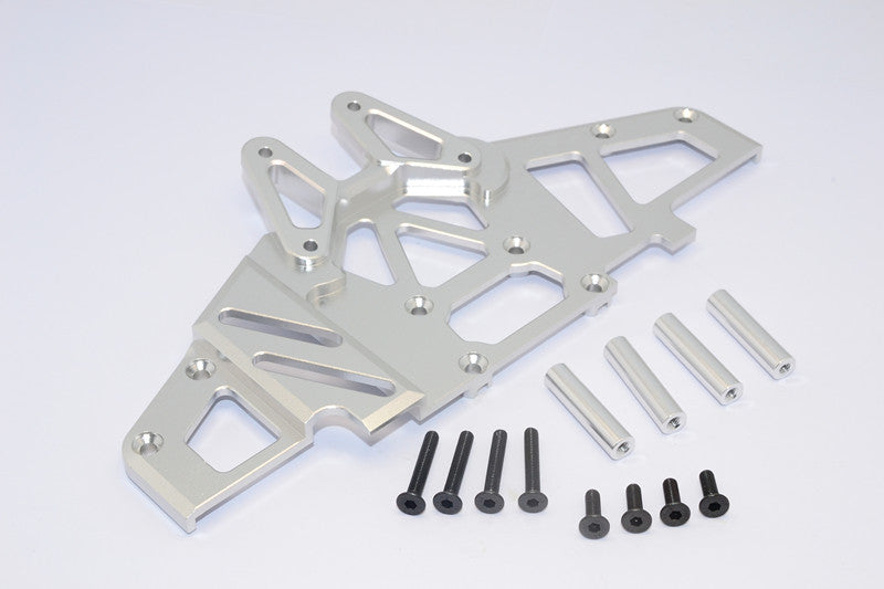 Axial Yeti XL Monster Buggy Aluminum Front Clip & Skid Plate - 1 Set Silver