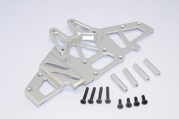 Axial Yeti XL Monster Buggy Aluminum Front Clip & Skid Plate - 1 Set Silver