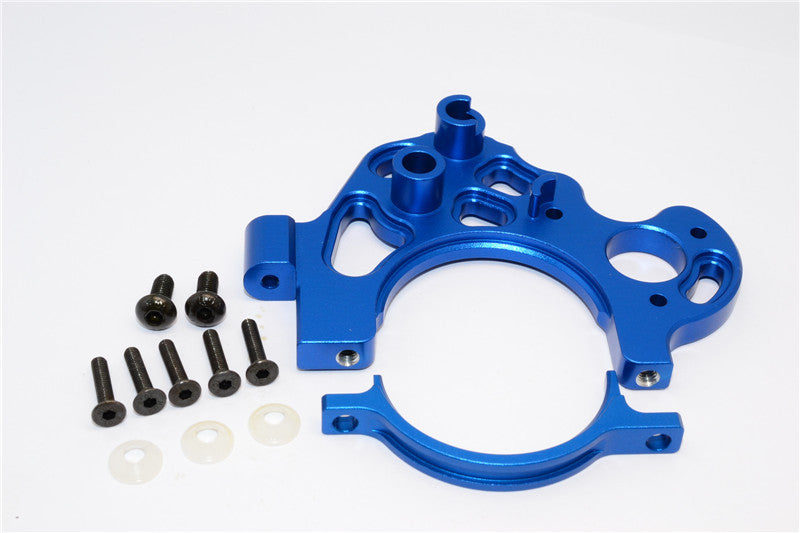 Axial Yeti XL Monster Buggy Aluminum Transmission Motor Mount - 2 Pcs Set Blue