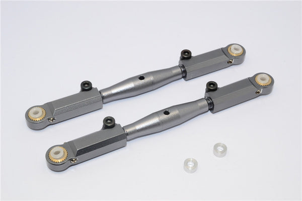 Axial Yeti XL Monster Buggy Aluminum Front Adjustable Upper Tie Rod - 1Pr Set Gray Silver