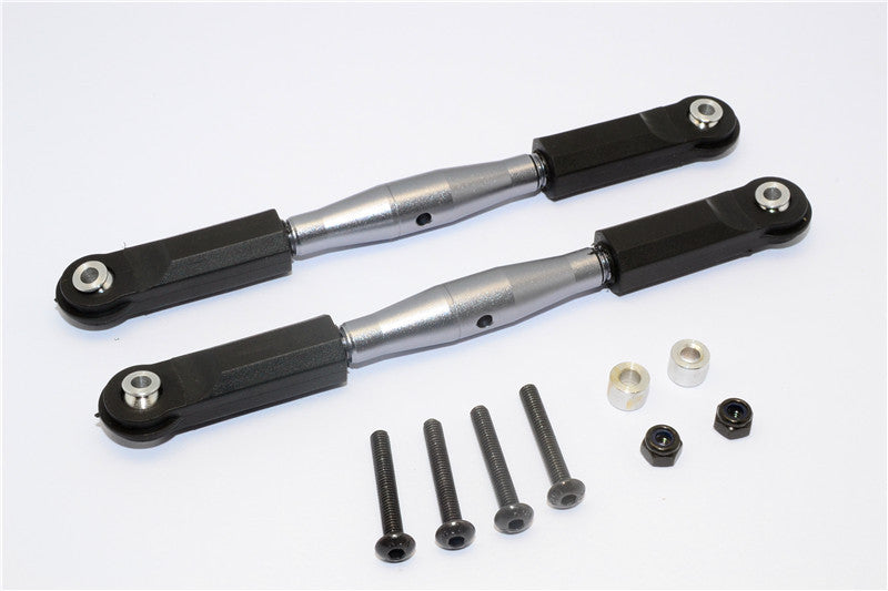 Axial Yeti XL Monster Buggy Aluminum Front Upper Tie Rod With Plastic Ends - 1Pr Set Gray Silver