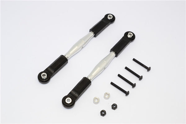 Axial Yeti XL Monster Buggy Aluminum Front Upper Tie Rod With Plastic Ends - 1Pr Set Silver