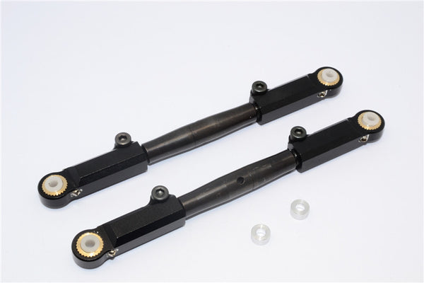 Axial Yeti XL Monster Buggy Spring Steel Front Upper Tie Rod With Aluminum Ends - 1Pr Set Black
