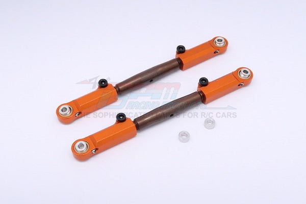 Axial Yeti XL Monster Buggy Spring Steel Front Upper Tie Rod With Aluminum Ends - 1Pr Set Orange