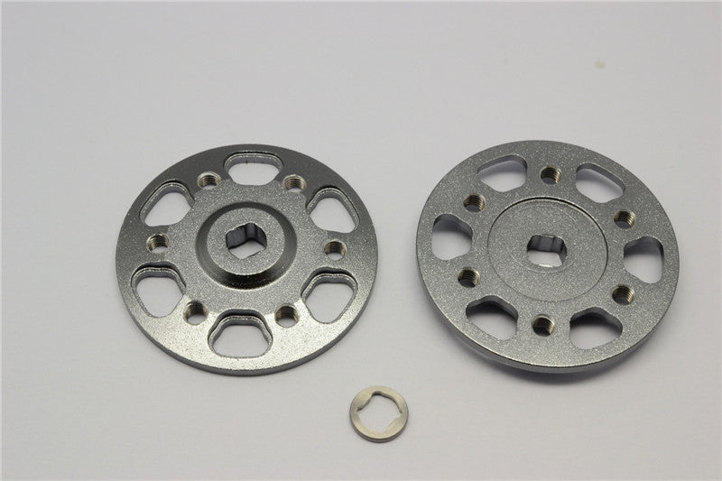 Axial Yeti & Yeti XL Aluminum Spur Gear Adapter - 2Pcs Set Gray Silver