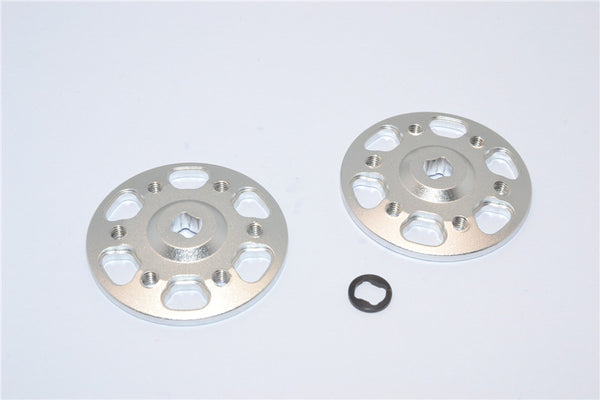 Axial Yeti & Yeti XL Aluminum Spur Gear Adapter - 2Pcs Set Silver