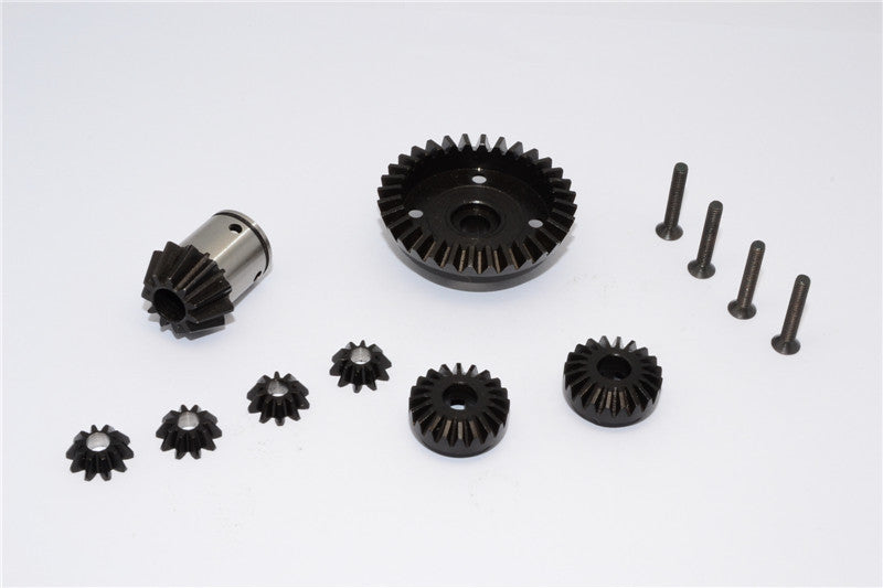 Axial Yeti XL Monster Buggy Steel#45 Front/Rear Bevel Gear - 8Pcs Set Black