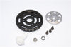 Axial Yeti XL Monster Buggy Aluminum Spur Gear Adapter + Steel Spur Gear 32 Pitch 64T - 2Pcs Set Gray Silver