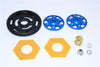 Axial Yeti XL Monster Buggy Aluminum Spur Gear Adapter + Steel Spur Gear 32 Pitch 64T + Fibre Slipper Pad - 5Pcs Set Blue