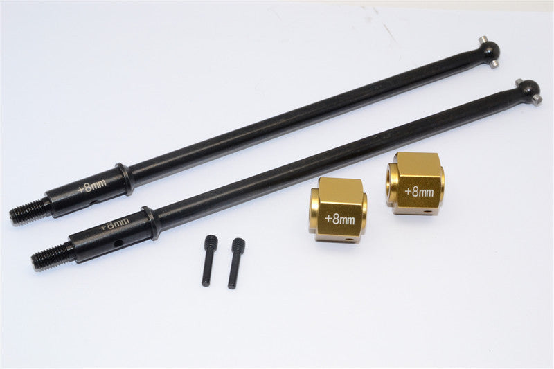 Axial Yeti XL Monster Buggy Steel #45 Rear Axle With 8mm Wheel Hex - 1 Set Titanium