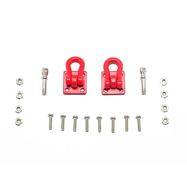 R/C Scale Accessories : Simulation Aluminum Tow Recovery Point Set For 1:10 Crawlers - 1Pr Set Red