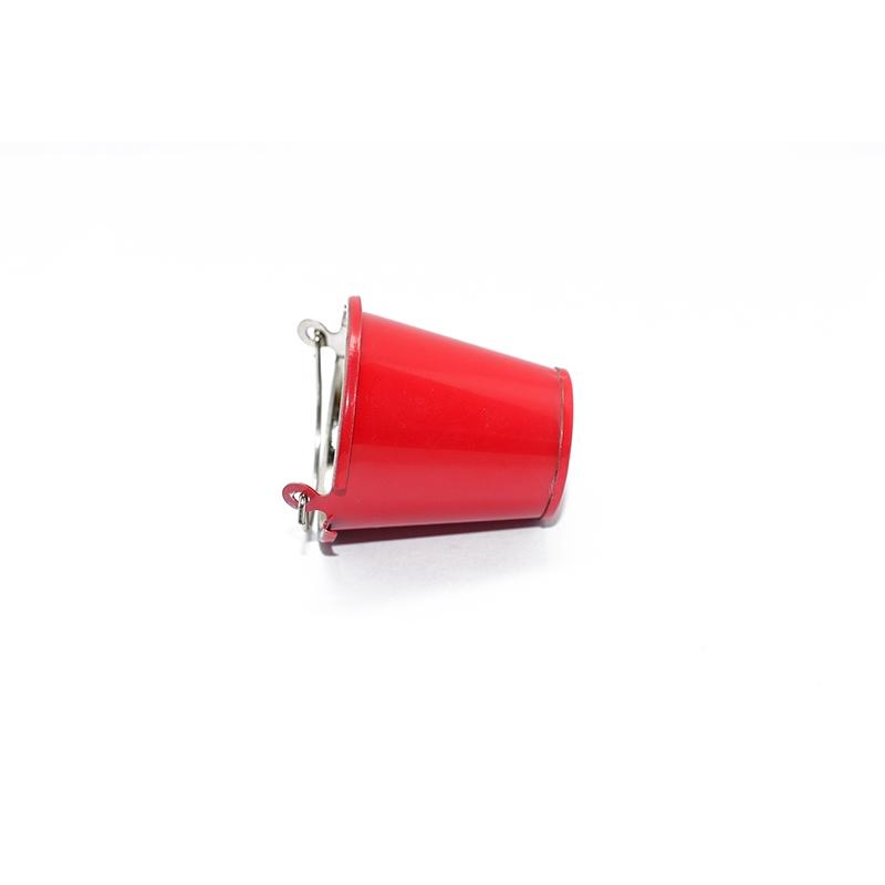 R/C Scale Accessories : Simulation Metal Water Bucket For 1:10 Crawlers - 1Pc Red