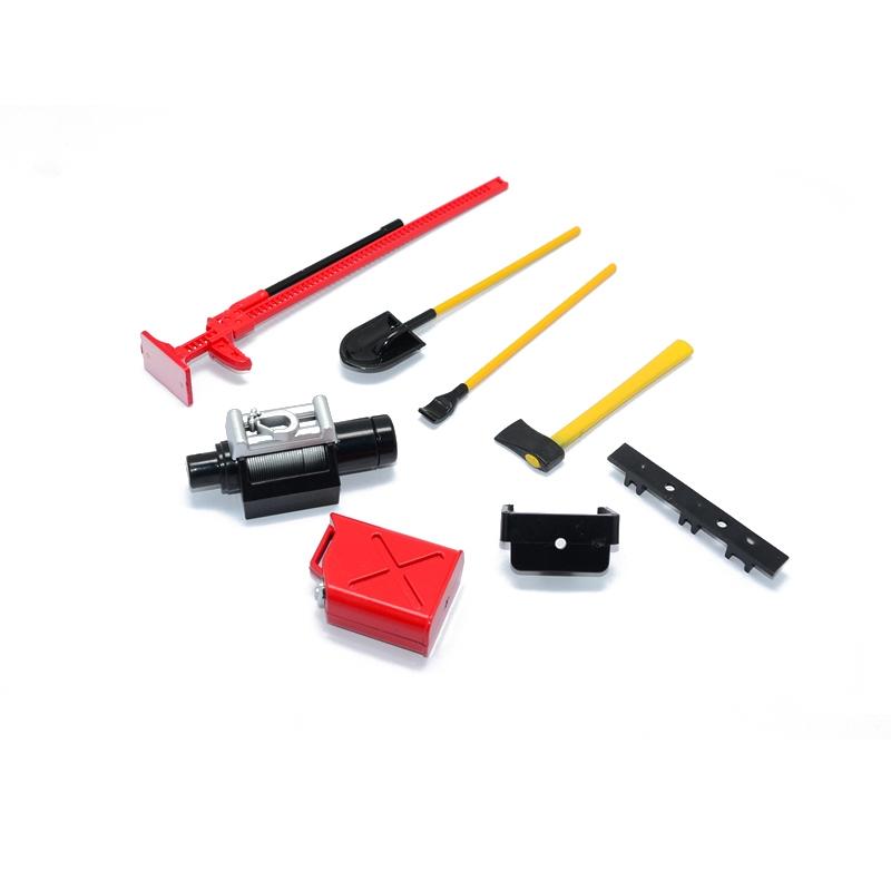 R/C Scale Accessories : Simulation Plastic Tool Set For 1:10 Crawlers - 7Pc Set 