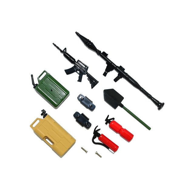 R/C Scale Accessories : Simulation Plastic Army Set For 1:10 Crawlers - 11Pc Set 
