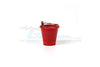 R/C Scale Accessories : Metal Water Bucket (Small) For 1:10 Crawlers - 1Pc Red