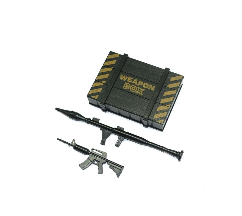R/C Scale Accessories : Simulation Weapon Box +Weapons For 1:10 Crawlers - 1 Set 