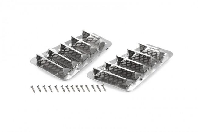 R/C Scale Accessories : Metal Fender Vent (Style B) For Traxxas TRX-4 Land Rover Defender D90 D110 - 1Pr Set Silver