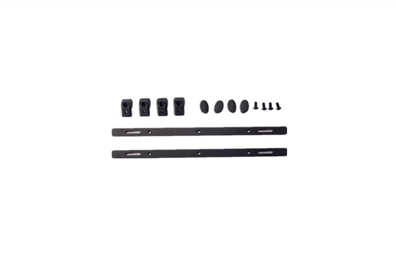 R/C Scale Accessories : Aluminum Roof Fixed Guide Rail For 1:10 Crawlers - 14Pc  Set Black