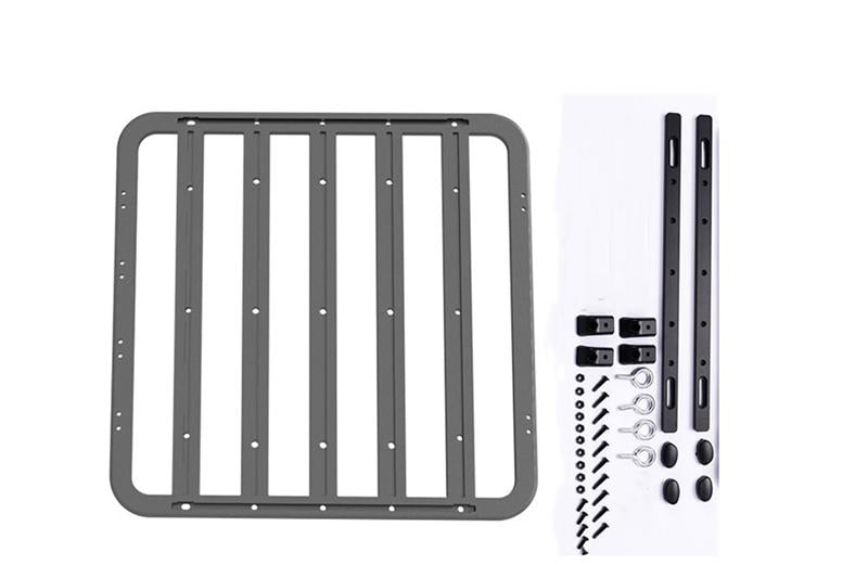 R/C Scale Accessories : Rc Car Metal Roof Luggage Rack For 1:10 Crawlers (Without Handle) - 39Pc Set Black