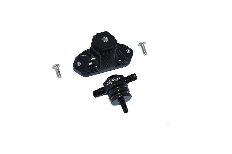 Aluminum Spare Tire Support Mount + Spare Tire Locking For 1:10 R/C Crawlers - 2Pc Set Black