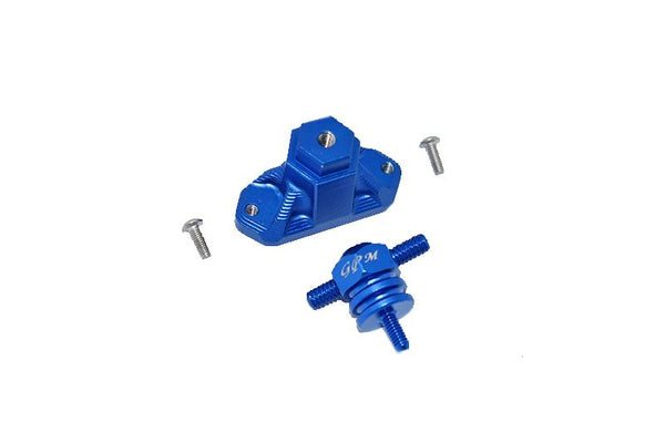 Aluminum Spare Tire Support Mount + Spare Tire Locking For 1:10 R/C Crawlers - 2Pc Set Blue