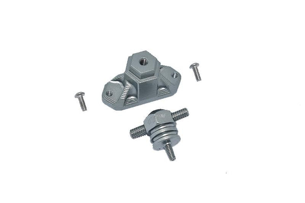 Aluminum Spare Tire Support Mount + Spare Tire Locking For 1:10 R/C Crawlers - 2Pc Set Gray Silver