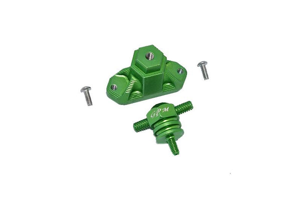 Aluminum Spare Tire Support Mount + Spare Tire Locking For 1:10 R/C Crawlers - 2Pc Set Green