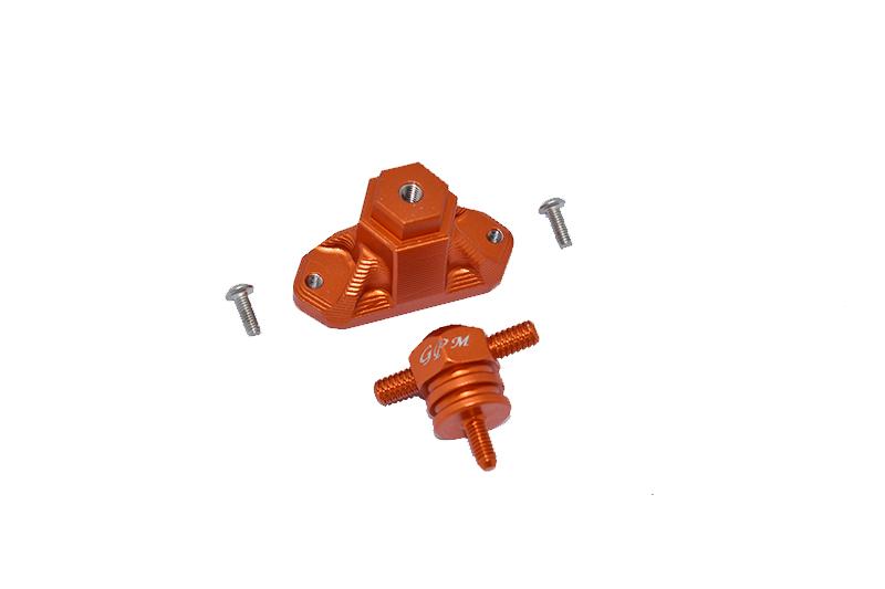 Aluminum Spare Tire Support Mount + Spare Tire Locking For 1:10 R/C Crawlers - 2Pc Set Orange