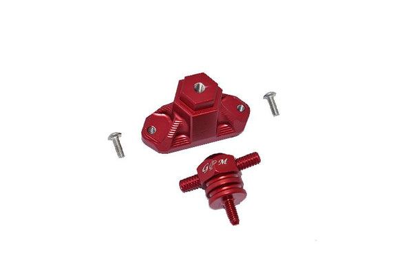 Aluminum Spare Tire Support Mount + Spare Tire Locking For 1:10 R/C Crawlers - 2Pc Set Red