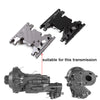 Metal Double Speed Transmission Mount Gearbox Holder for 1/10 RC Crawler Axial SCX10 II UMG10 4WD AXI90075 - 1 Set Grey Silver