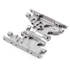 Metal Double Speed Transmission Mount Gearbox Holder for 1/10 RC Crawler Axial SCX10 II UMG10 4WD AXI90075 - 1 Set Grey Silver