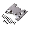 Metal Double Speed Transmission Mount Gearbox Holder for 1/10 RC Crawler Axial SCX10 II UMG10 4WD AXI90075 - 1 Set Grey Silver