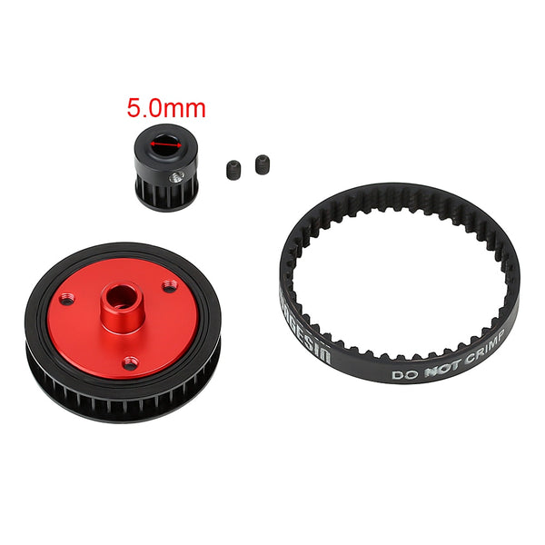 5.0mm Belt Drive Transmission Gears System for 1/10 RC Car Crawler Axial SCX10 & SCX10 II 90046 Upgrade Parts - Black