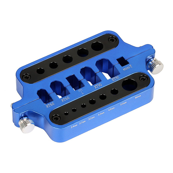 Metal Mini T Plug XT60 XT90 Connector Welding Station Soldering Tool Holder for RC Model Car Boat Drone - 1Pc Blue
