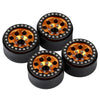 Metal 1.9 Beadlock 8 Round Hole Wheel Hub Rim for 1/10 RC Crawler Axial SCX10 90046 AXI03007 Traxxas TRX4 RedCat D90 - 4Pc Set Gold