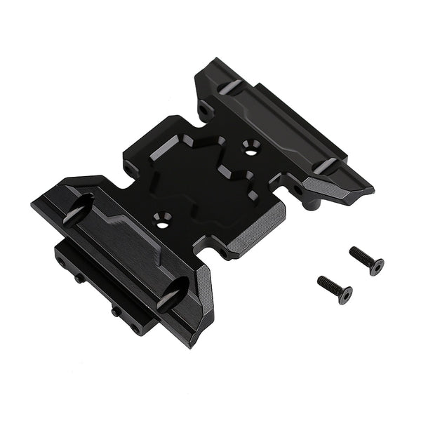 RC Car Aluminum Alloy Gearbox Mount Transmission Skid Plate for 1:10 RC Crawler Axial SCX10 III AXI03007 - 1Pc Set Black