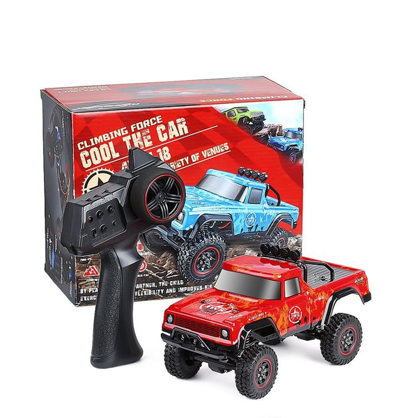 2.4G 1:18 Scale RTR RC Rock Crawler Car Off Road Climbing RC Vehicle Truck Remote Control Pickup RC Car Toy - 1 Set Red