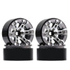 Aluminum Alloy 2.0inch Beadlock Wheel Rims fit 1.9inch Tires for 1/10 RC Crawler Axial SCX10 90046  Traxxas TRX4 D90 - 4Pc Grey
