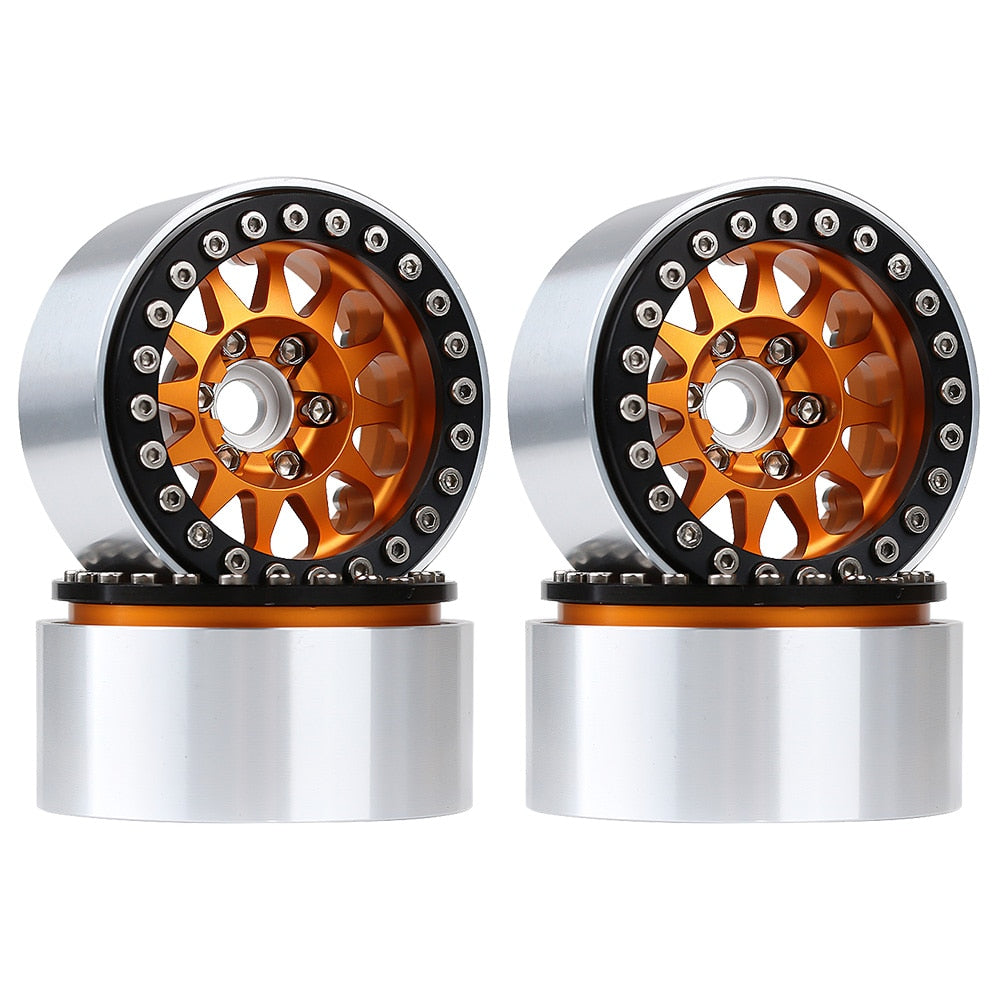 Metal Wheel Hub 1.9 Beadlock Wheel Rim for 1:10 RC Crawler Axial SCX10 SCX10 II 90046 AXI03007 Traxxas TRX-4 - 4Pc Set