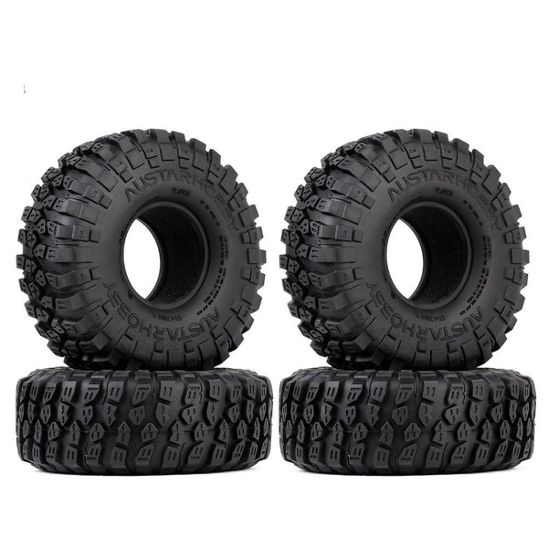 121*45MM Soft Rubber Tire 1.9" Wheel Rock Terrain Tire for 1/10 RC Crawler Car Traxxas TRX-4 Axial SCX10 90046 - 4Pc Set