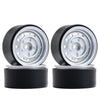 Metal 1.9" Beadlock 12-Holes Wheel Rim Hub for 1/10 RC Crawler Car Axial SCX10 90046 D90 Traxxas TRX-4 - 4Pc Silver