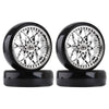 Plastic 53*15mm Wheel Rim Hub Tires Set for 1:10 RC Car Truck WPL D12 Upgrade Parts - 4Pc Silver