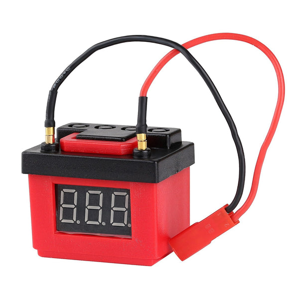 Low Voltage Alarm Lipo Battery Simulation Decoration for 1/10 RC Crawler Car Axial SCX10 III 90046 Traxxas TRX4 TRX6 - 1Pc Black+Red