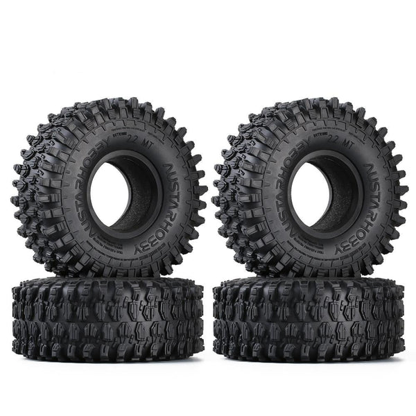 130*46mm 2.2 Rubber Terrain Wheel Tires for 1/10 RC Rock Crawler Axial SCX10 RR10 Wraith - 4Pc Set